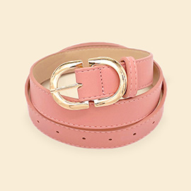 Solid Faux Leather Belt