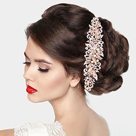 Stone Embellished Flower Cluster Bun Wrap Headpiece