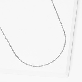 White Gold Dipped Metal Chain Necklace