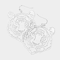 Tiger Open Metal Dangle Earrings