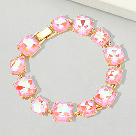 Cushion Square Stone Link Evening Bracelet