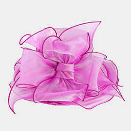 Detachable Velcro Bow Organza Dressy Hat