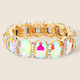 Oval Stone Stretch Evening Bracelet