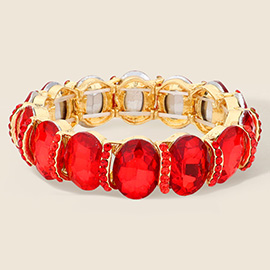 Oval Stone Stretch Evening Bracelet