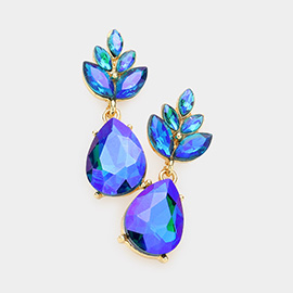 Crystal Teardrop Cluster Vine Evening Earrings