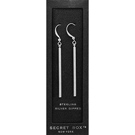 SECRET BOX_Sterling Silver Dipped Metal Rectangle Dangle Earrings