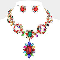 Multi Stone Link Evening Necklace