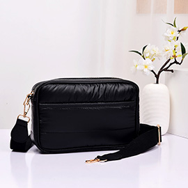 Solid Rectangle Puffer Crossbody Bag