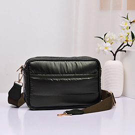 Solid Rectangle Puffer Crossbody Bag