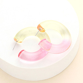 Ombre Resin Lucite Hoop Earrings
