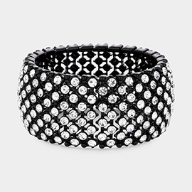 Round Rhinestone Crystal Evening Stretch Bracelet