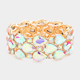 Teardrop Stone Accented Stretch Evening Bracelet