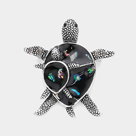 Enamel Turtle Pin Brooch