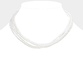 Faceted Beaded Multi Layered Necklace