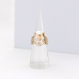 Oval Cut Stone Adjustable Ring