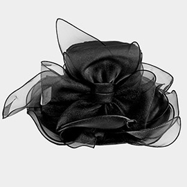 Detachable Velcro Bow Organza Dressy Hat