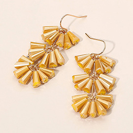 Trapezoid Bead Wrapped Link Dangle Earrings