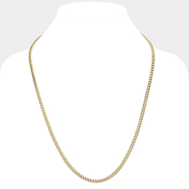 6 Diamond Cut Stainless Steel 24 Inch 4mm Cuban Metal Chain Necklace