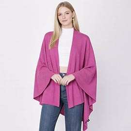 Shoulder Strap Solid Ruana Poncho