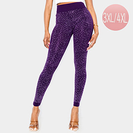 Plus Size High-Waisted Bling Studded Leggings