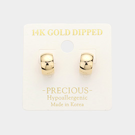 14K Gold Dipped Metal Hoop Earrings