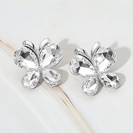 Teardrop Stone Butterfly Evening Earrings