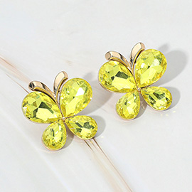 Teardrop Stone Butterfly Evening Earrings