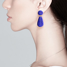 Rhinestone Teardrop Dangle Evening Earrings