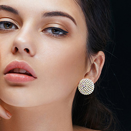 Rhinestone Pave Stud Earrings
