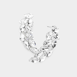 Marquise Stone Cluster Evening Earrings