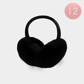 12PCS - Foldable Solid Faux Furry Fur Earmuffs
