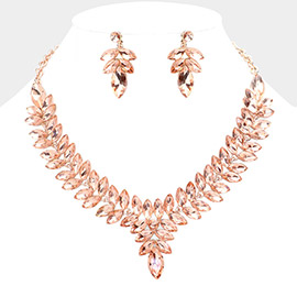 Marquise Stone Cluster Evening Necklace