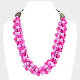 Resin Round Cluster Multi Layered Necklace