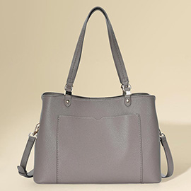 Solid Faux Leather Shoulder Crossbody Bag