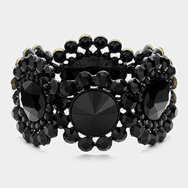 Round Stone Accented Stretch Evening Bracelet