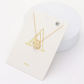 Quatrefoil Initial A Monogram Pendant Necklace