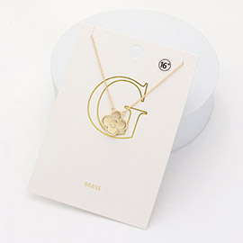 Quatrefoil Initial G Monogram Pendant Necklace