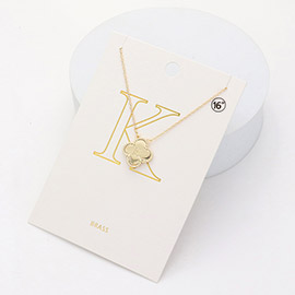 Quatrefoil Initial K Monogram Pendant Necklace