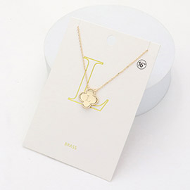 Quatrefoil Initial L Monogram Pendant Necklace