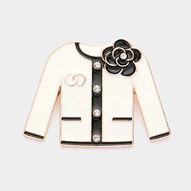Enamel Flower Jacket Pin Brooch