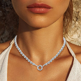 Metal Ball Chain Hinged Necklace