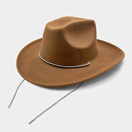 Bling Strap Band Pointed Cowboy Fedora Hat