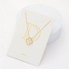 Quatrefoil Initial D Monogram Pendant Necklace