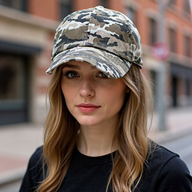 Camouflage Printed Vintage Baseball Cap