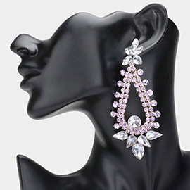 Teardrop Round Cluster Embellished Dangle Evening Earrings