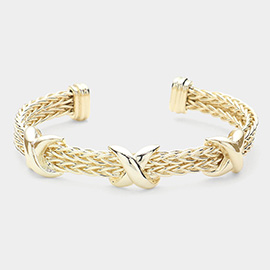 Metal Crisscross Cuff Bracelet