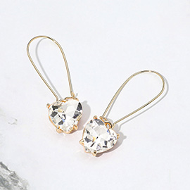 Heart Stone Cluster Dangle Earrings