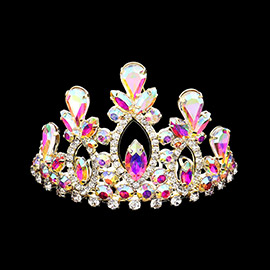 Marquise Teardrop Stone Cluster Embellished Princess Mini Tiara