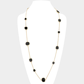 Pebble Link Station Long Necklace