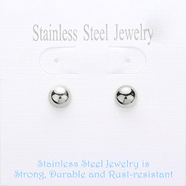 Stainless Steel Ball Stud Earrings